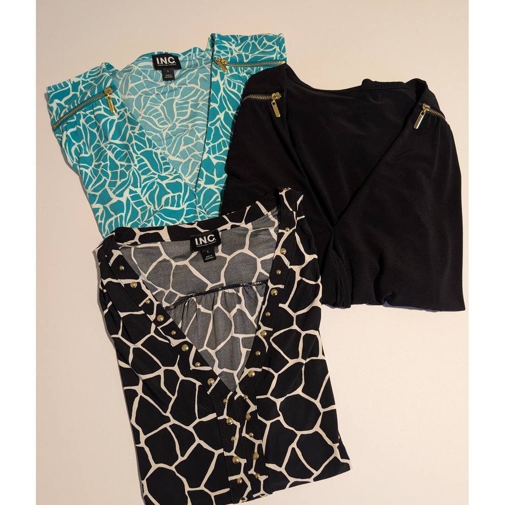 INC International Concepts Womens Sleeveless Tops Bundle Size L Set of 3 Blouses